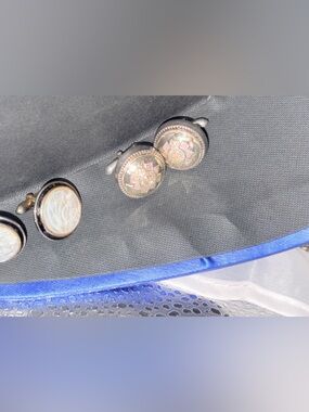 2 Swank Classic Black and Silver Men's Cufflink Set (4 total/2 sets)